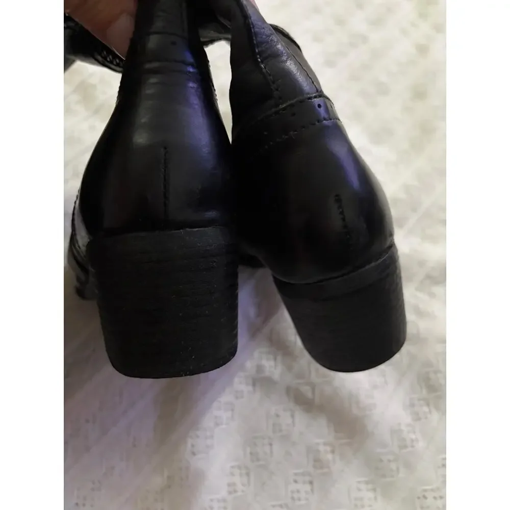 Born Black Leather Tall Riding Boots Side Zip Women's 9.5M Comfort Boots - Picture 4 of 11